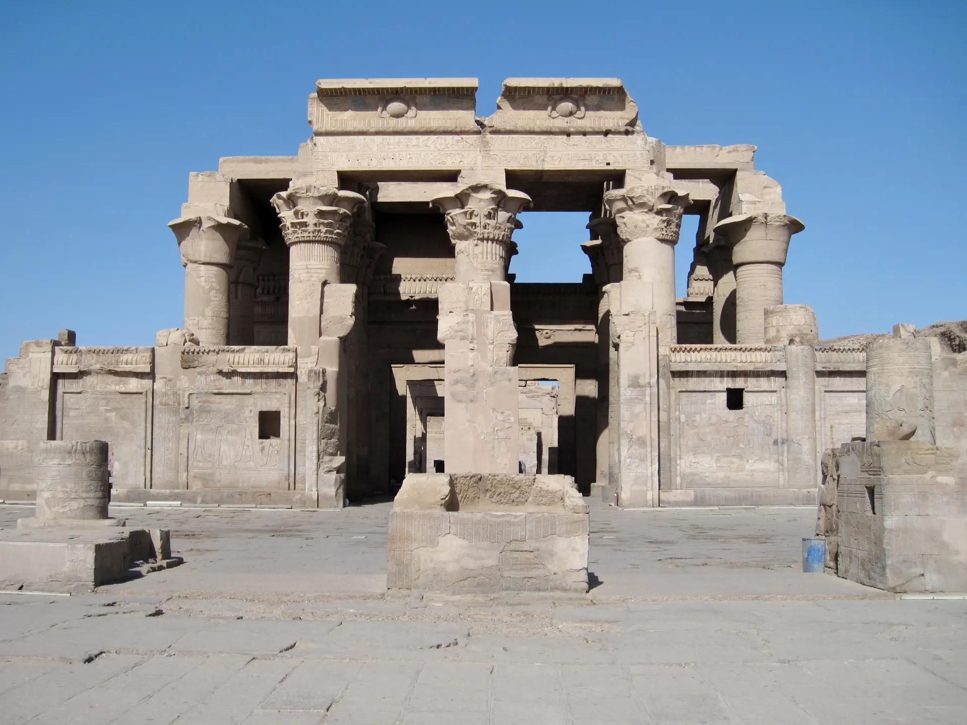Columns and double portal of the Temple of Kom Ombo