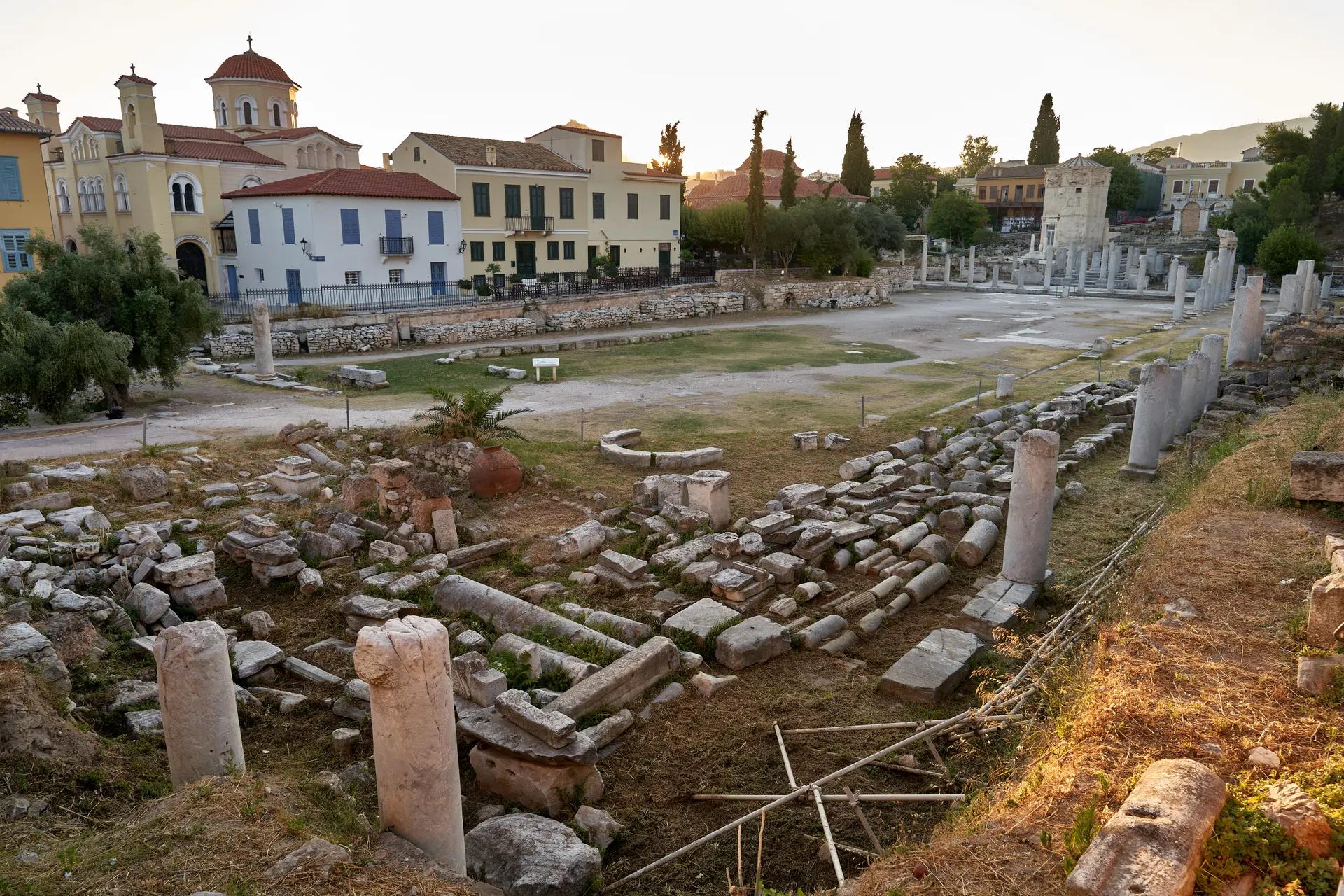 The Roman Agora of Athens with the Tower of the Winds in the background