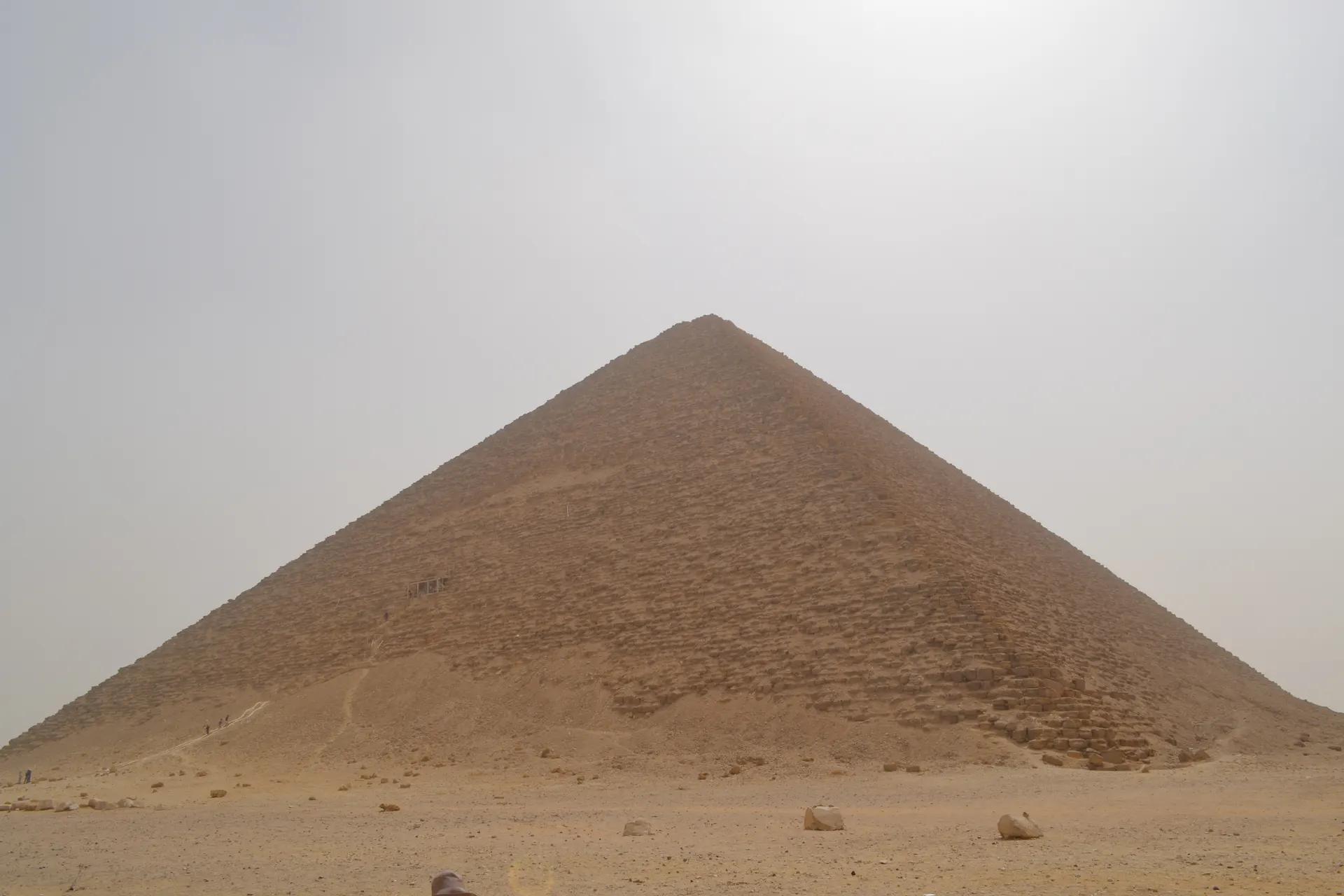 The Red Pyramid of Sneferu at Dahshur under a hazy sky