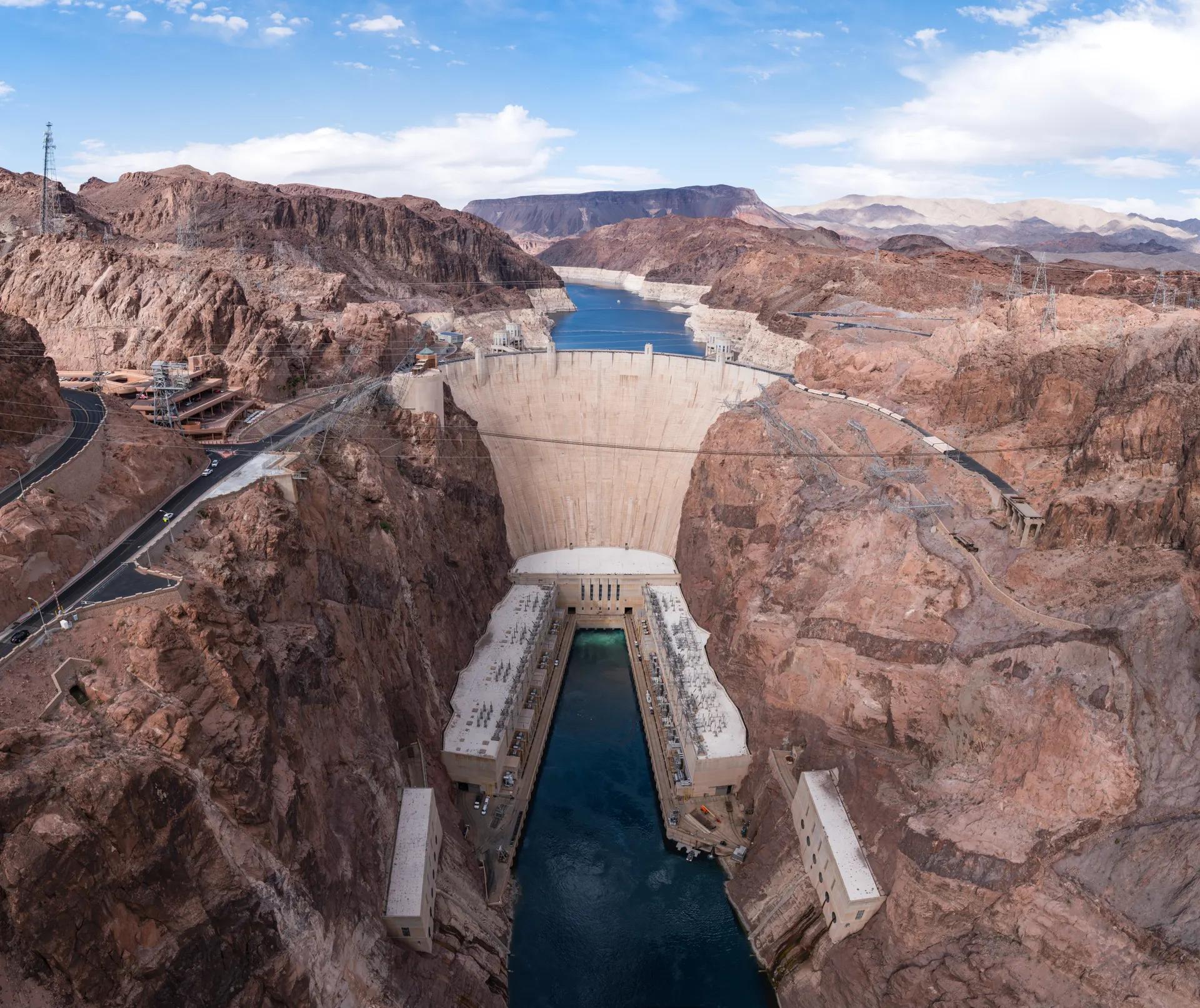 Hoover Dam and Black Canyon seen from the Mike O'Callaghan–Pat Tillman Memorial Bridge