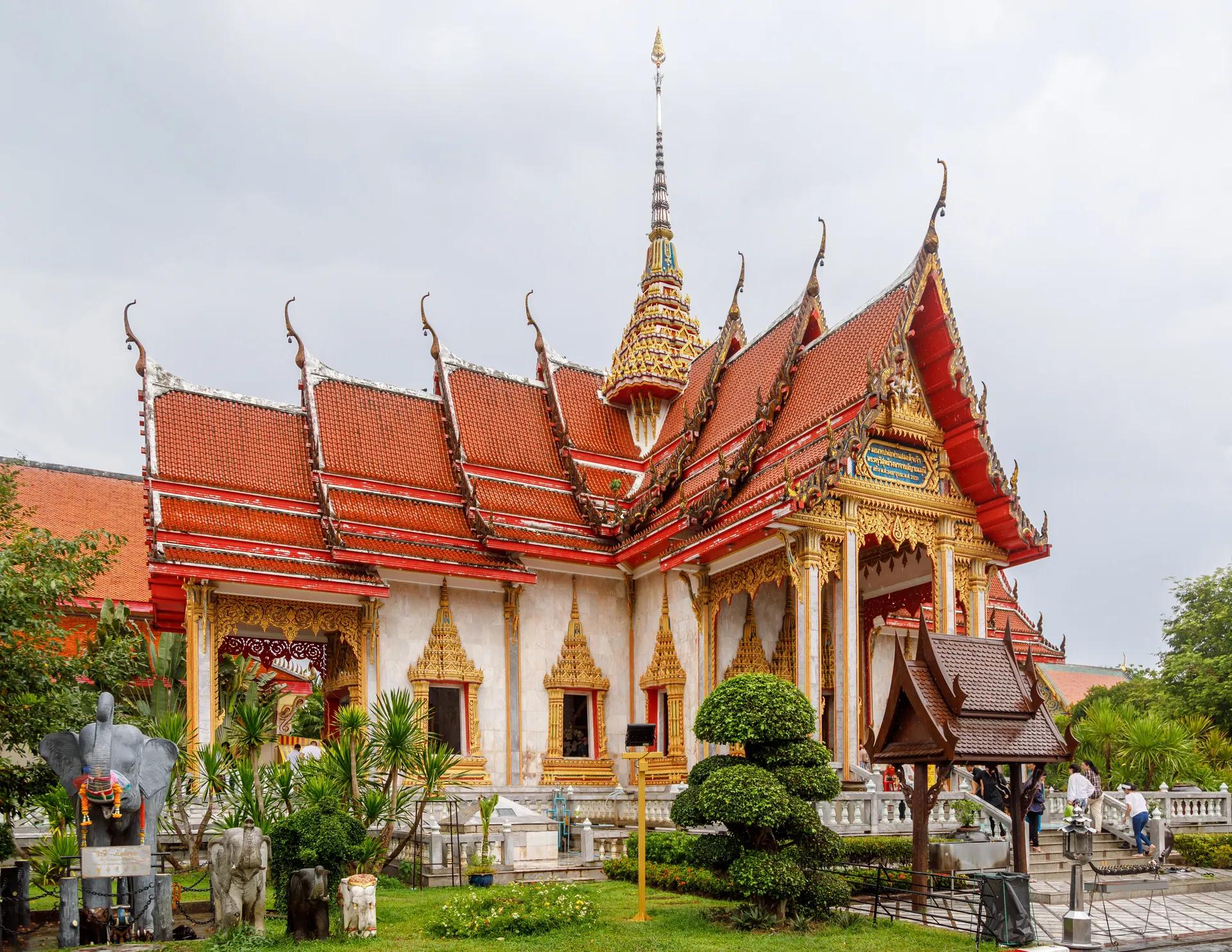 Ornate main hall of Wat Chalong, Phuket