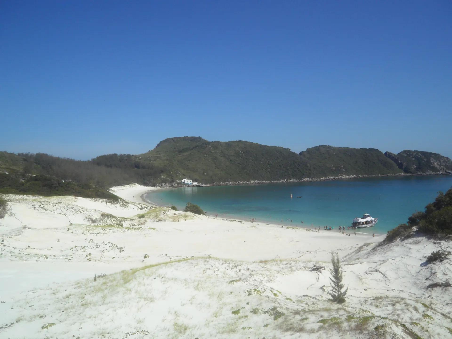 White sand and turquoise water at Praia do Farol, Arraial do Cabo