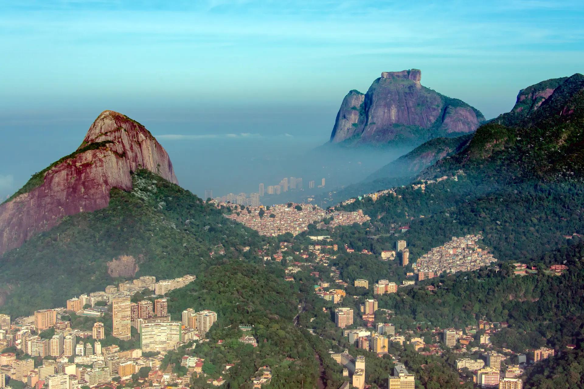Morro Dois Irmãos and Pedra da Gávea rising above the city