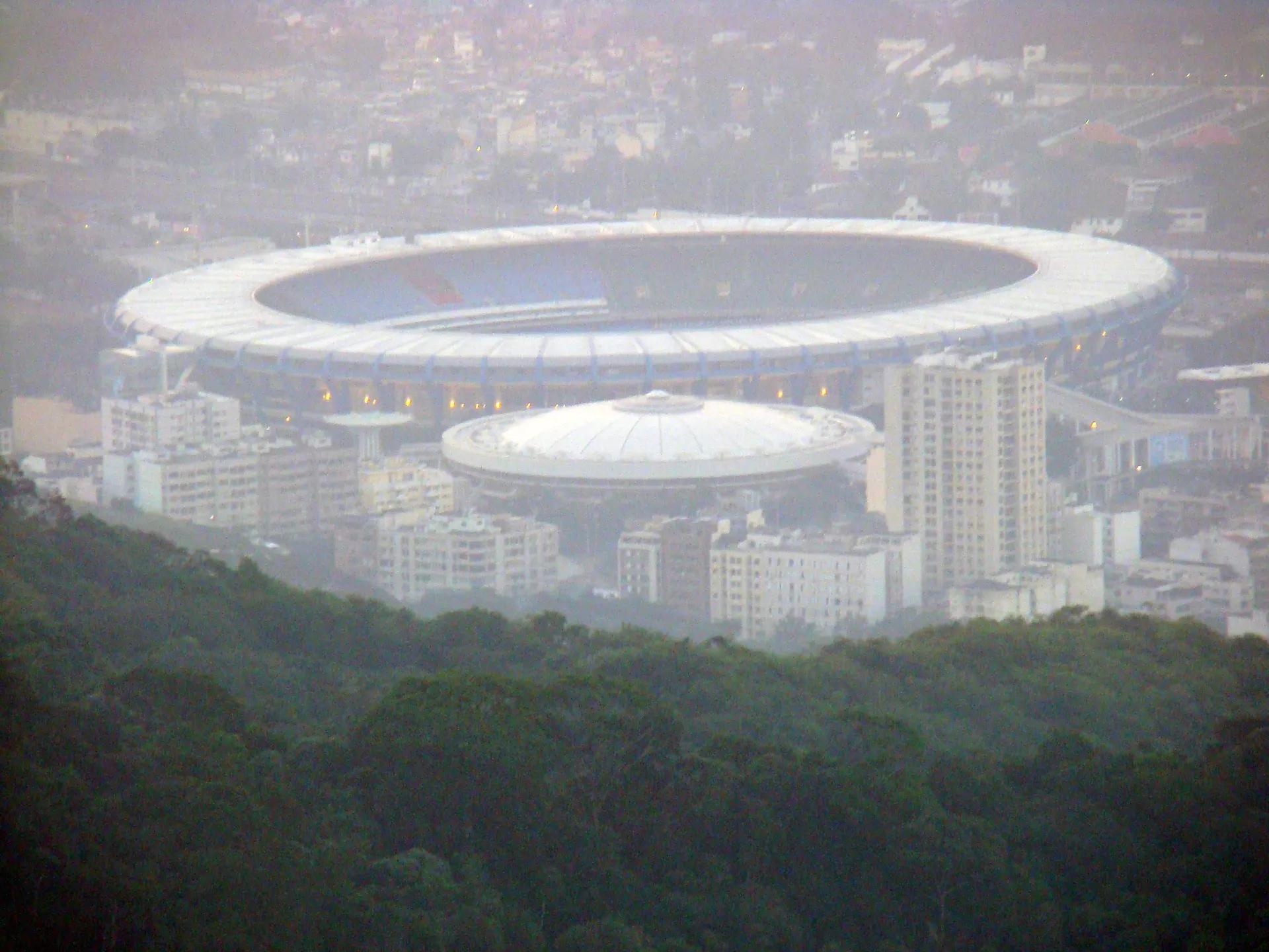 Maracanã stadium seen from the forested hills