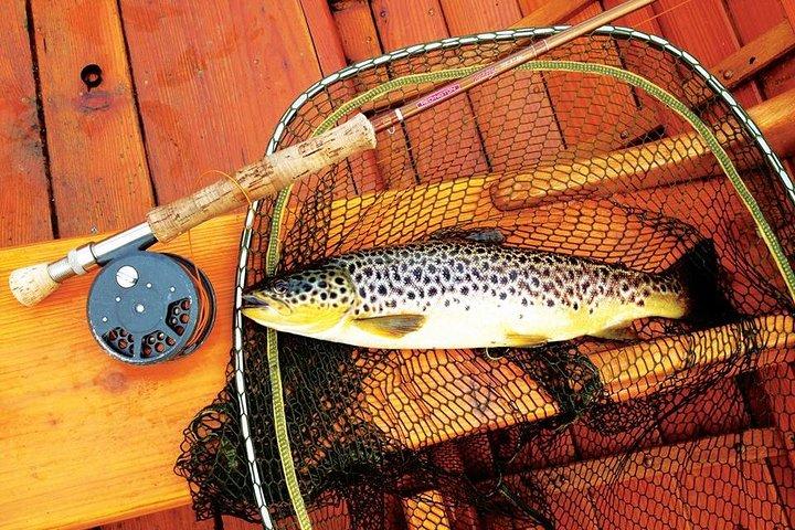 コリブ湖での野生のブラウン トラウトのフライ フィッシング。ゴールウェイ。プライベートギリー。
