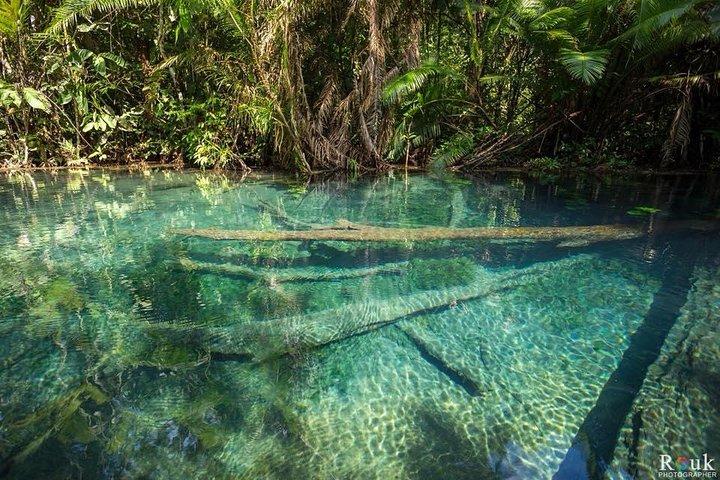 Kajakfahren in der versteckten Süßwasserlagune, unsichtbarer Krabi-Trip