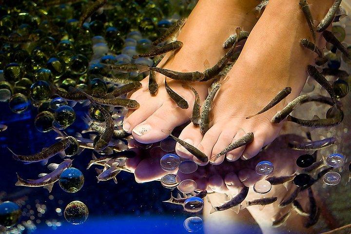 1 - Massage d'aromathérapie d'heure plus 20 - Pedi de poisson gratuit minute