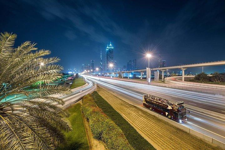 Dubai: Stor bus panoramisk nat tur med åben bus
