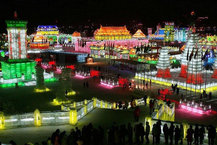 Longqing Gorge Ice Festival das Lanternas com jantar quente de mongol