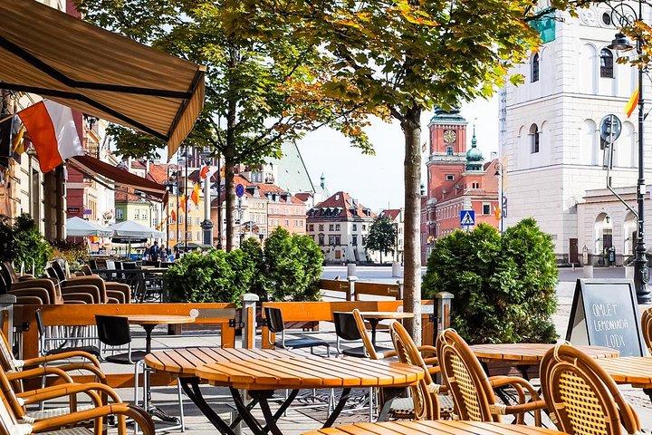 Warszawa eftermiddag, panoramautsikt, guidad, offentlig stadsrundtur med hämtning och avlämning