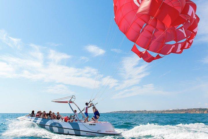 Parasailing fra Albufeira Marina med båd