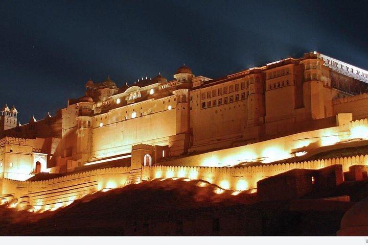 Excursão guiada em Jaipur de dia e noite com jantar tradicional indiano