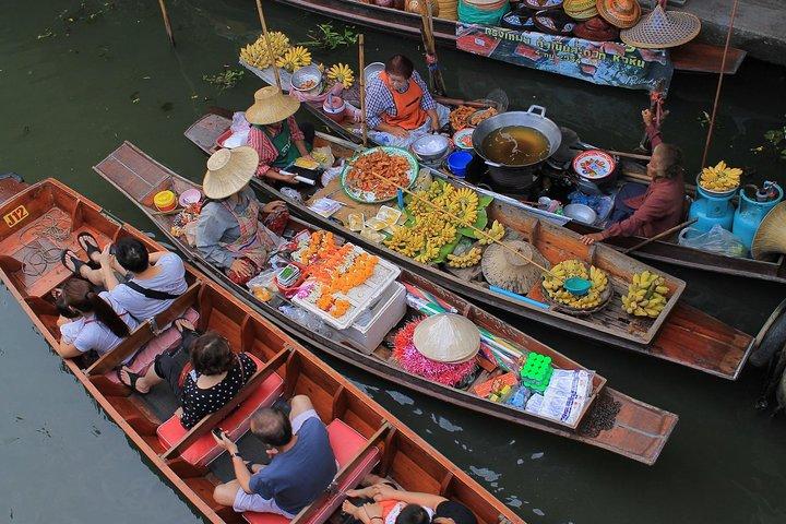 Tour de medio día por el mercado flotante y el mercado ferroviario desde Bangkok