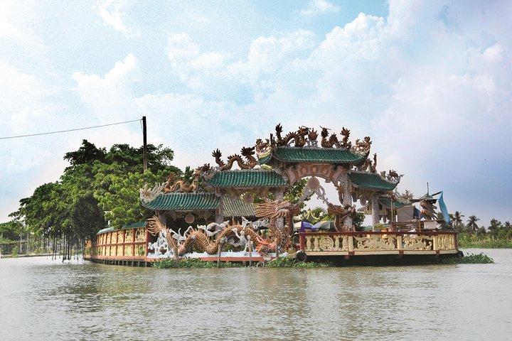 Excursão privada de Speedboat ao templo flutuante do dragão escondido de Saigon