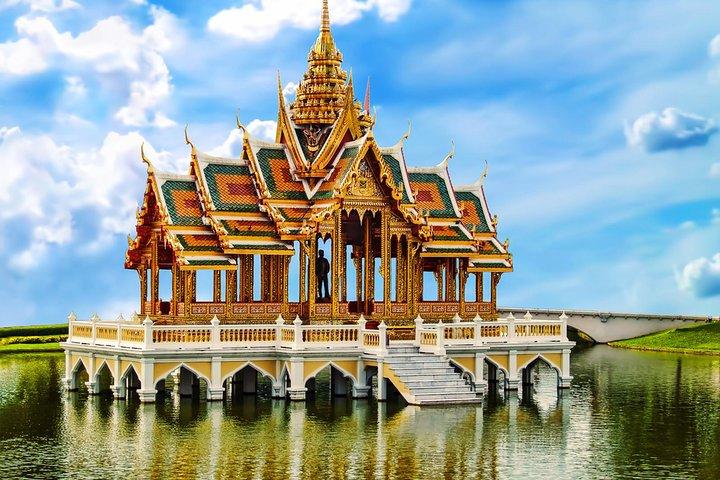 Templos de Ayutthaya e mercado flutuante de Ayothaya saindo de Bangkok