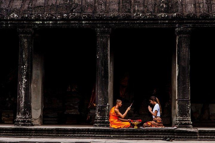 Rural Village with Ox Cart Journey & Monk Blessing