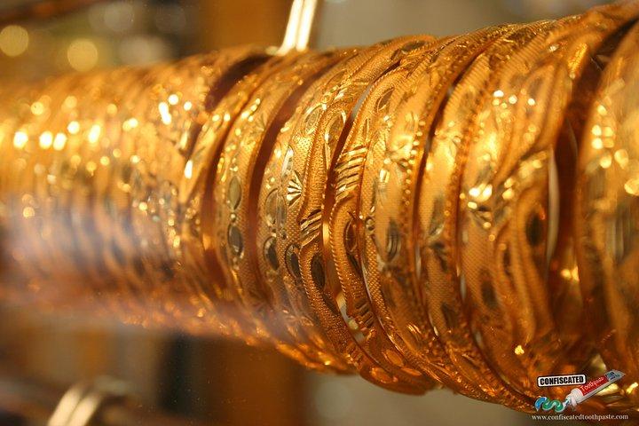 Gamla Dubai Gold Souk och vattentaxi