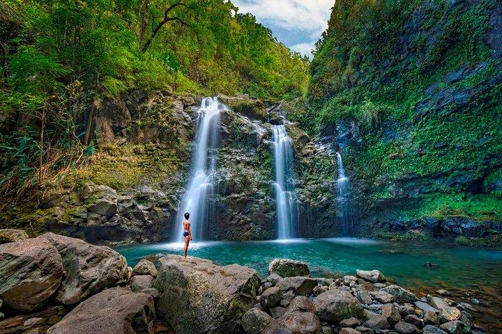マウイ島：花の滝への有名な道とメルセデス・バンによるランチ