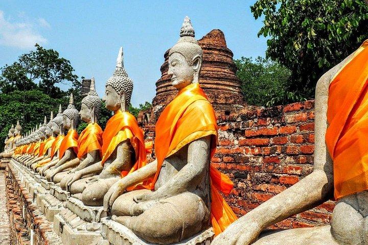 アユタヤ・サンセットツアー：アイコニックな寺院とシーニックな川下り
