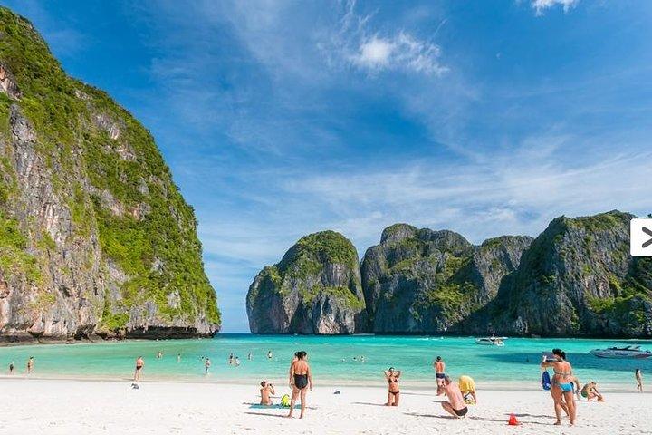 Excursão de dia inteiro às ilhas Phi Phi e bambu em lancha saindo de Phuket