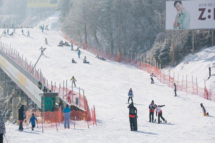 Excursion privée de ski (cours) près de Séoul au complexe touristique Elysian Gangchon
