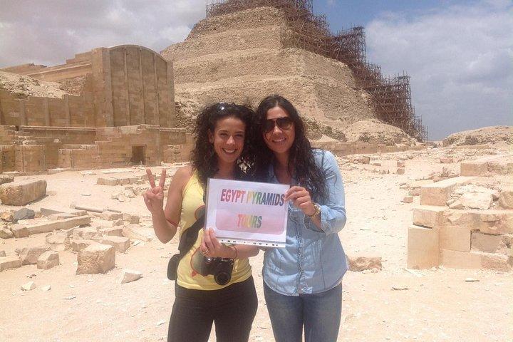 Sightseeingdagstur till pyramiderna, egyptiska museet och basaren