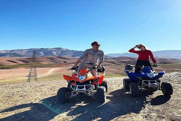 トップアクティビティー：マラケシュからアガフェイ砂漠またはパームグローブへのクワッドバイクツアー