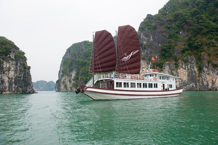 3 días y 2 noches en Swan Cruises visitando la cueva de Thien Canh Son de la bahía de Bai Tu Long