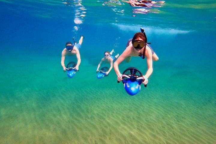 シースクーターシュノーケリングツアー(写真とビデオ付き)ワイレアビーチ