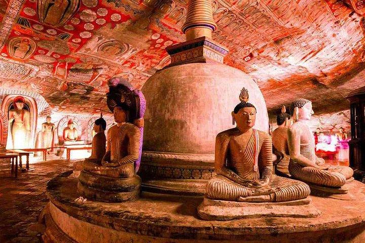 Excursion privée d'une journée guidée à Sigiriya Rock & Dambulla Cave Temple