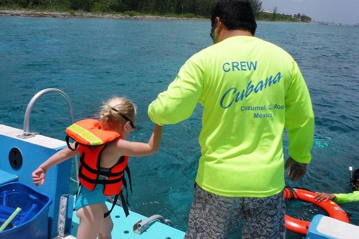 VIP Private Glass Bottom Boat and Snorkeling, 3 Reefs in Cozumel