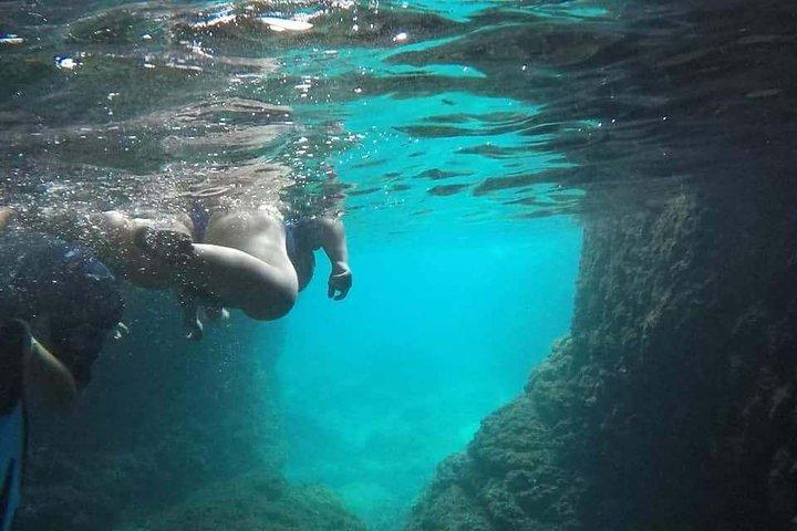 ドゥブロヴニク青の洞窟、緑の洞窟、砂浜、旧市街のパノラマ