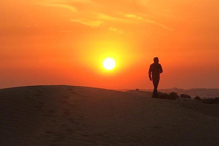 Safari por el desierto de Dubái con cena de barbacoa y recorrido por la ciudad de Abu Dhabi (tour de 2 días)