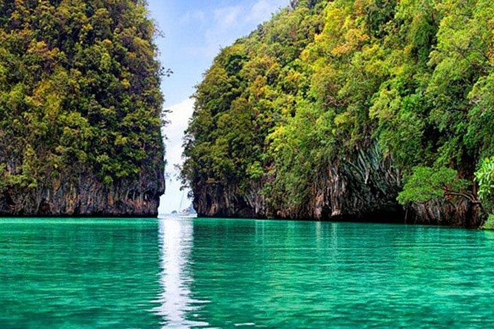 クラビからのロングテール ボートによるホン諸島日帰りツアーと 360 度ビューポイント