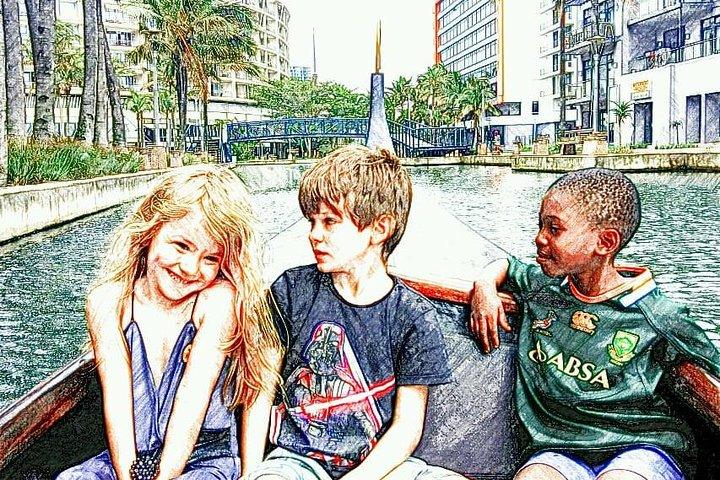 Afslappende gondolbådtur på Durban Point Waterfront Canal