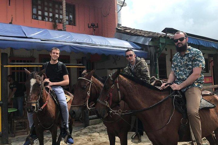 メデジンからの終日ジップライン、ATV、乗馬のプライベートアドベンチャー