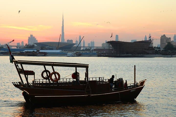 Sunset in Dubai - 60 Mins Abra (traditional wooden boat) Tour