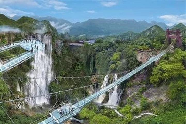 Ponte de vidro Gulong Gorge Skywalk e excursão privada com vista para a cachoeira