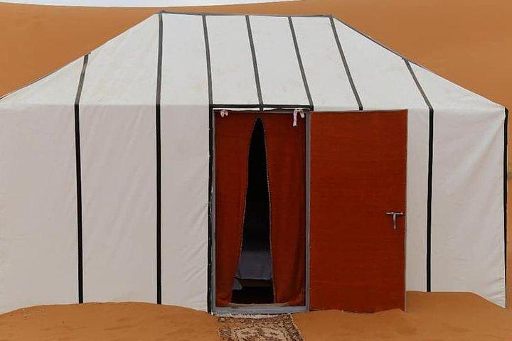 1 giro di cammello notturno nel campo desertico di Merzouga