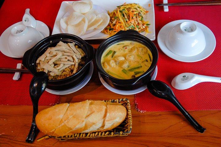 Visite privée d'un repas végétalien en scooter à Ho Chi Minh