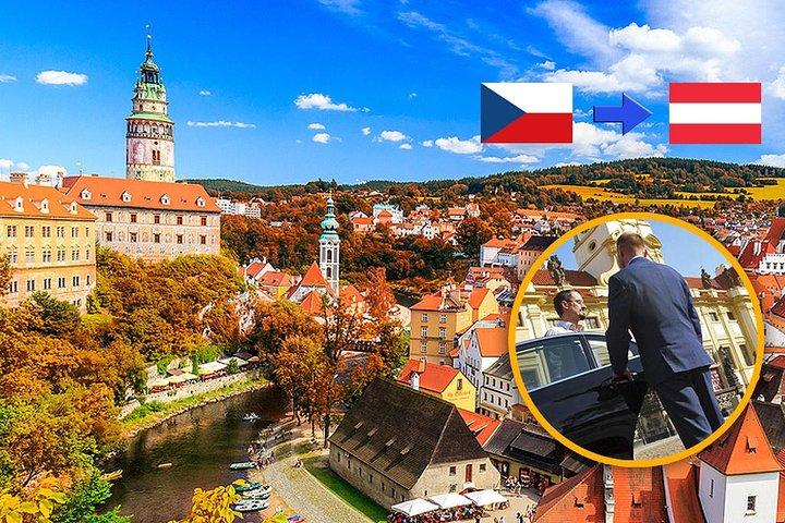 Traslado privado de Praga a Viena con escala en Cesky Krumlov