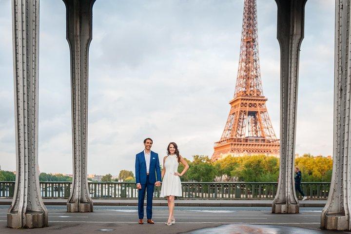 Séance photo dans la région de la tour Eiffel