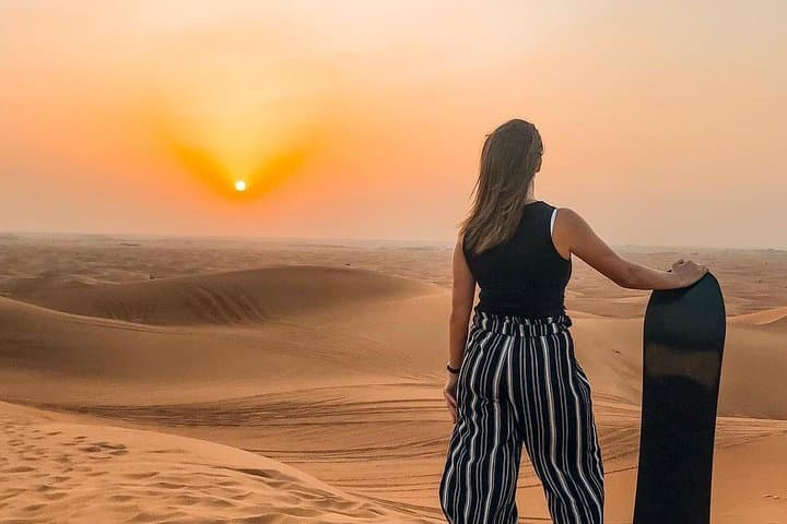 Dubai Morning Safari Tour, Camel, Falcon & Sand Boarding