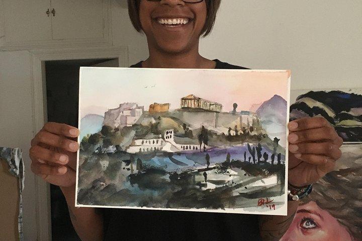 Athen: Akvarell Akropolis maleri workshop med lokale kunstner