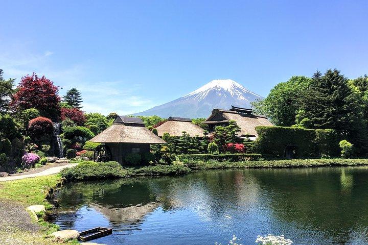 雄大な富士山とレイククルーズ、麺づくり体験