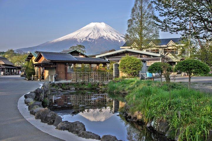雄大な富士山とレイククルーズ、麺づくり体験