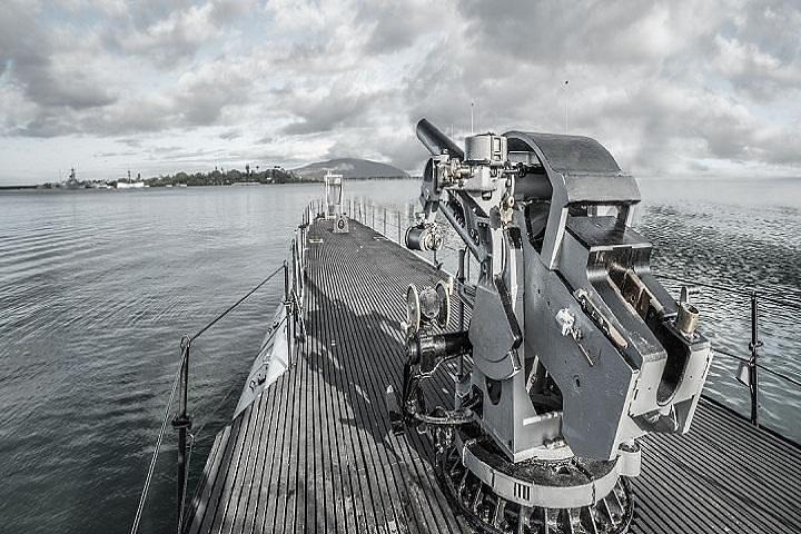 ビッグアイランドからの真珠湾での第二次世界大戦の戦艦