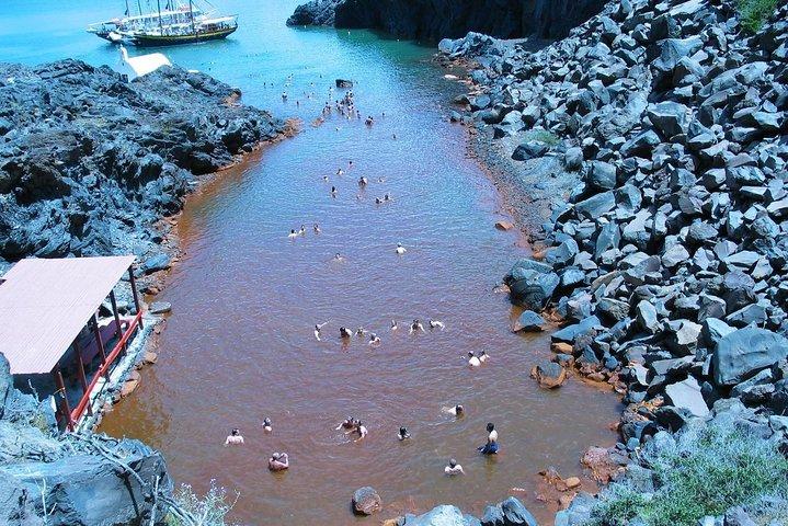 Crucero por la isla volcánica de Santorini: volcán, aguas termales y Thirassia
