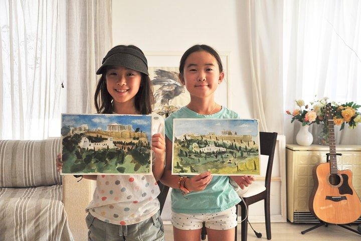 Athen: Akvarell Akropolis maleri workshop med lokale kunstner