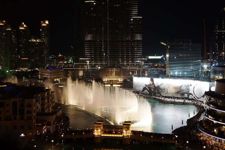Burj Khalifa: At the Top entry with Fountain Boardwalk